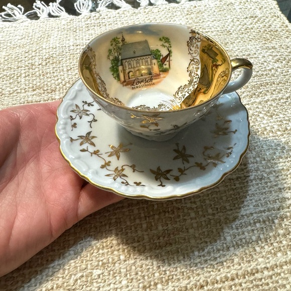 Vintage gold plated espresso coffee cup with a saucer Bareuther Bavaria Lorsch - Picture 7 of 10